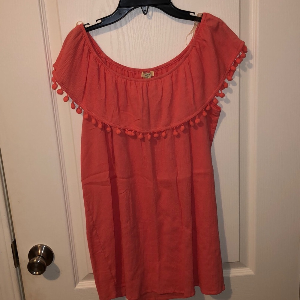 Kori Off-the-shoulder Pom-Pom blouse